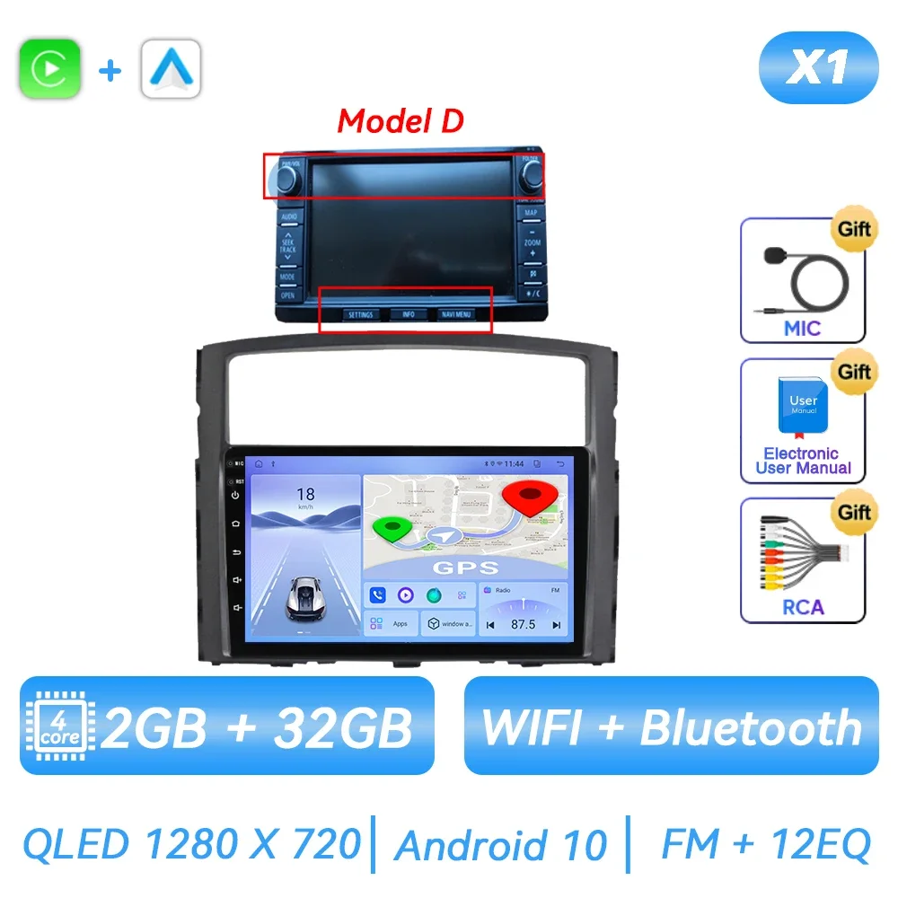 For Mitsubishi Pajero 4 V80 V90 2006 - 2014 Car Radio Android Multimedia Player Navigation GPS Carplay Touch Screen Auto Stereo image 3