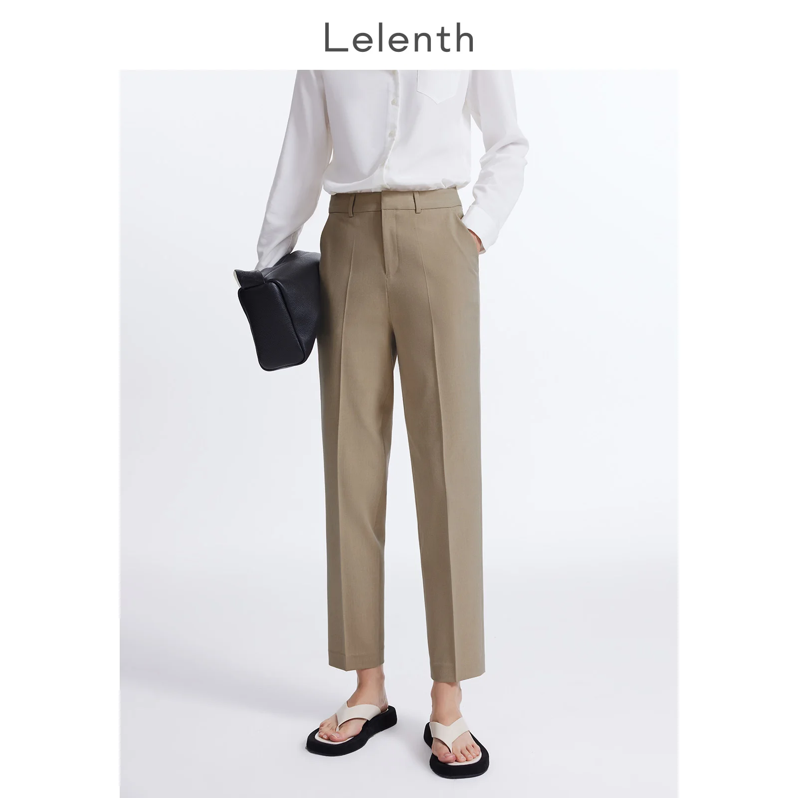 

High Waist Straight Leg Casual Trousers Women's Spring New Style Drapey Loose Fit Pants Casual Suit Pants by Le Lenths