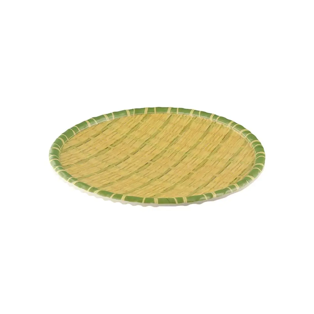 Imitation Bamboo Weaving Hot Pot Vegetable Plate Melamine Multiple Styles Barbecue Plate Green Vegetable Fruit Tray Home