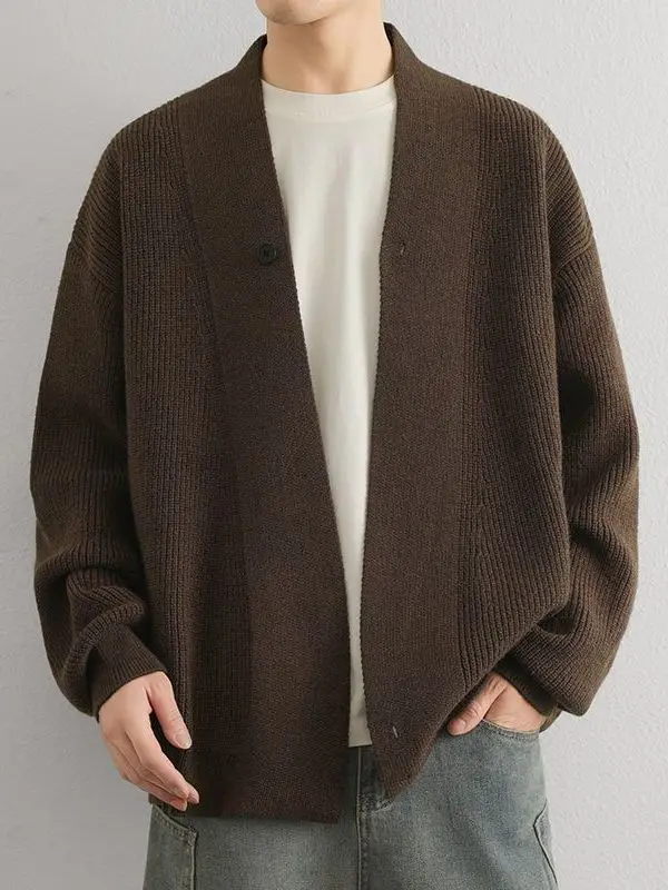 

Ele Vintage Robe Sweater Cardigan Men's Spring Autumn High-End Feeling Old Money Sle Knittedwear Casual Loose Fit Long ...