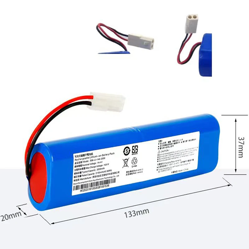 Rechargeable D004-ICR-26HE-4S1P Battery For 360 S6 Sweeping Robot 14.8V Intelligent Sweeping Machine 3200mAh