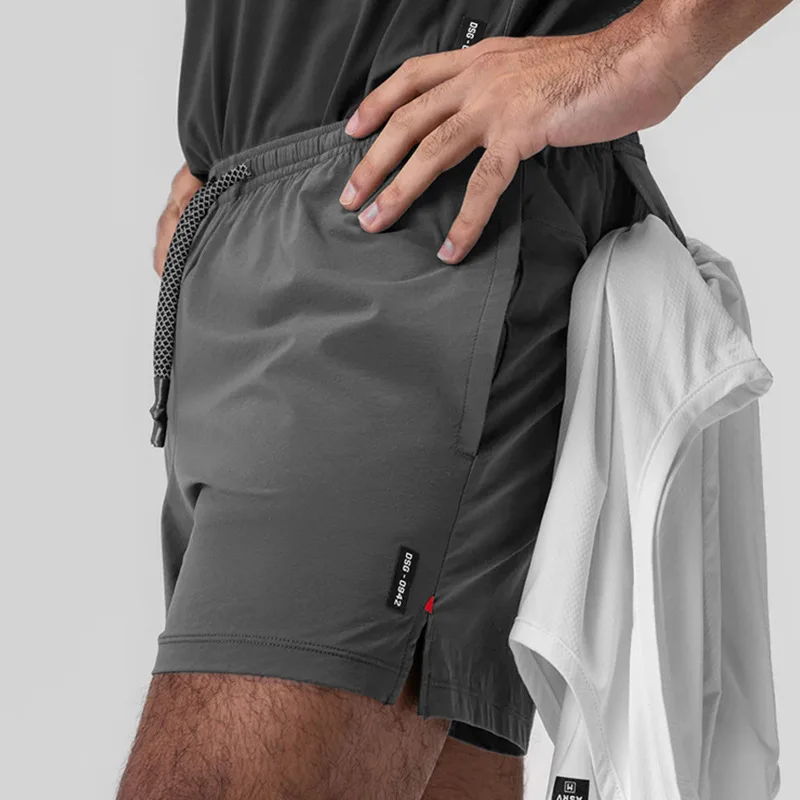 2025 Summer Men Quick Dry Athletic Shorts Multi-Pocket Gym Running Fitness Lightweight Breathable Casual Streetwear Clothing