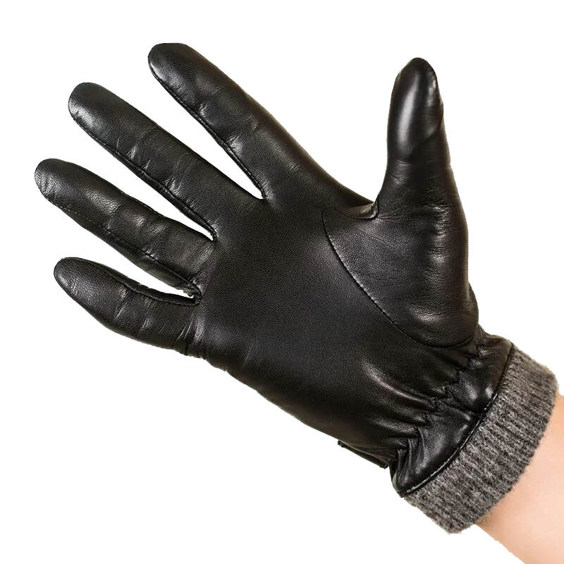 Luxus Echtem Leder Handschuhe Männer Fahren Reiten Moto Winter Warme Ziege Haut Weich Schwarz Touch Screen Handschuhe – Detail 2