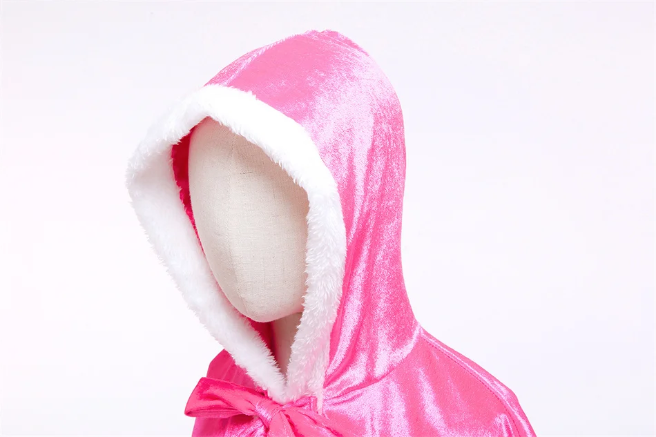 Prinzessin süßer fester Umhang mit Kapuze für Mädchen und Kinder, Winterumhang, Weihnachten, Geburtstag, Halloween, Karneval, Party, Kostüm, Cosplay-Zubehör – Detail 11