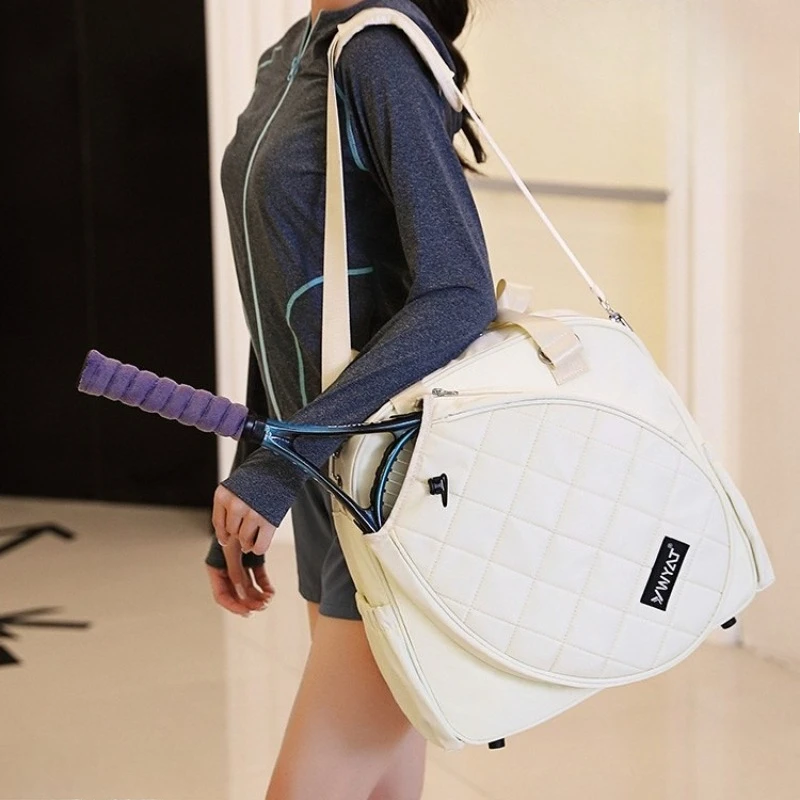 Single Shoulder Sports Racket Handbag, Holds 2 Racquets, Tennis Badminton Racquetball Storage Pack, Portable Gym Equipment Cover