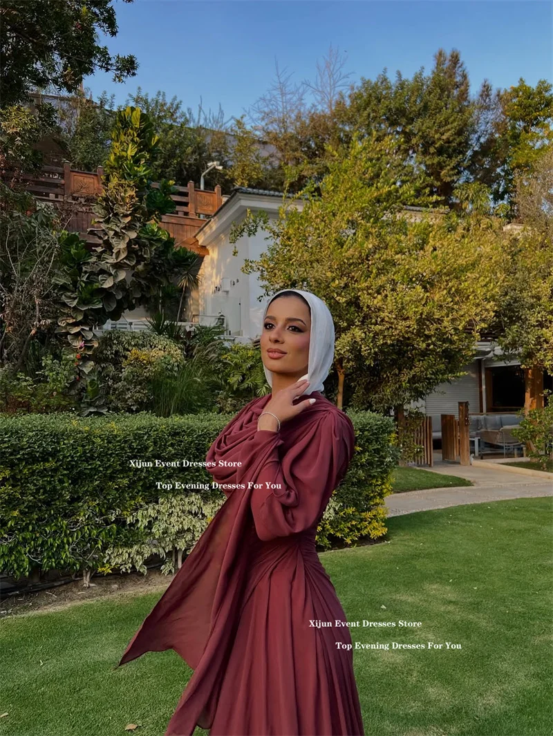 modest party dresses muslim Custom Made Prom Dress Long Sleeves Dubai Evening Dresses Muslim Women Wedding Party Gowns 2021 Elegant Modest Arabic Engagement