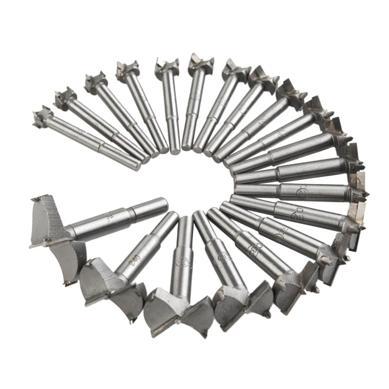 20 pz/set 14-50mm Forstner Punte da Trapano Lavorazione Del Legno Autocentrante Foro Seghe Carburo di Legno Strumenti di Taglio