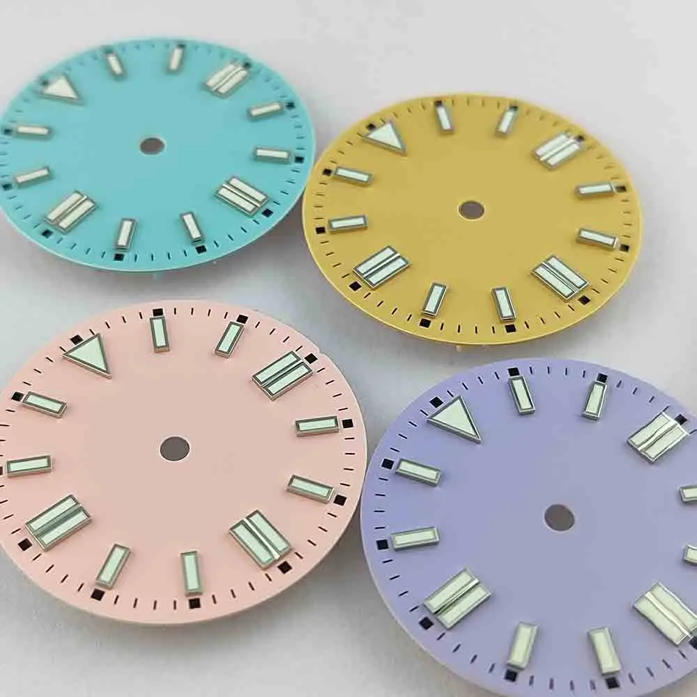 Quadrante dell'orologio NH35 Lancette NH35 adatte al movimento NH35 verde Accessori di ricambio per lancette del quadrante dell'orologio luminoso