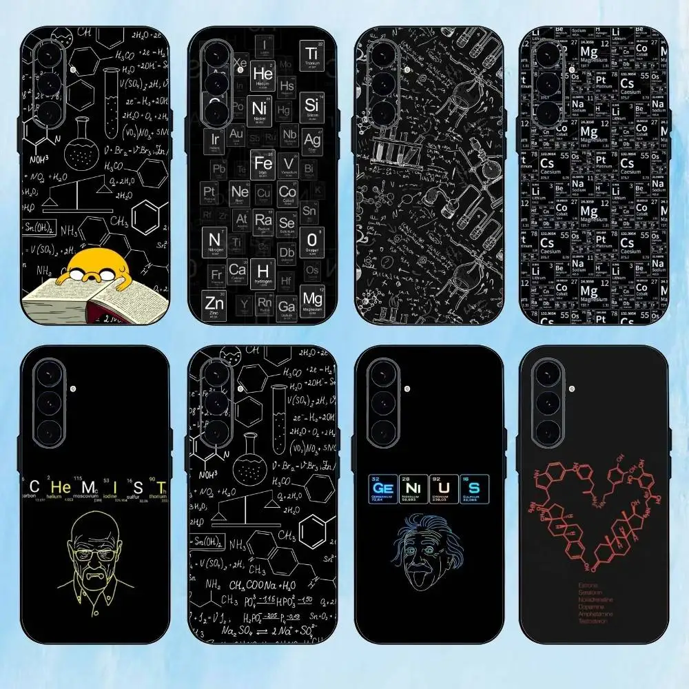 

P-Periodic Table Chemistry Phone Case For Samsung Galaxy A73,A72,A71,A70,A53,A52,A51,Others Soft Black Cover