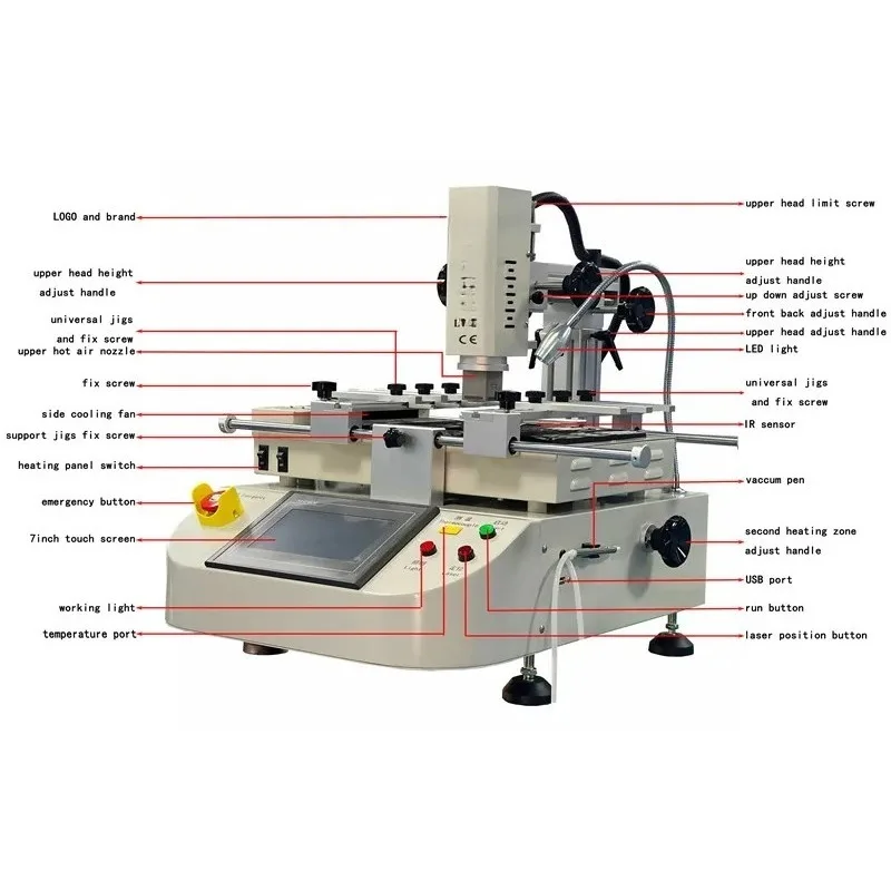 LV-06 Automatic BGA Repair Machine SMD CPU IC Chip Mould PCB Welding Equipment with Motor Core Components for Industrial Use