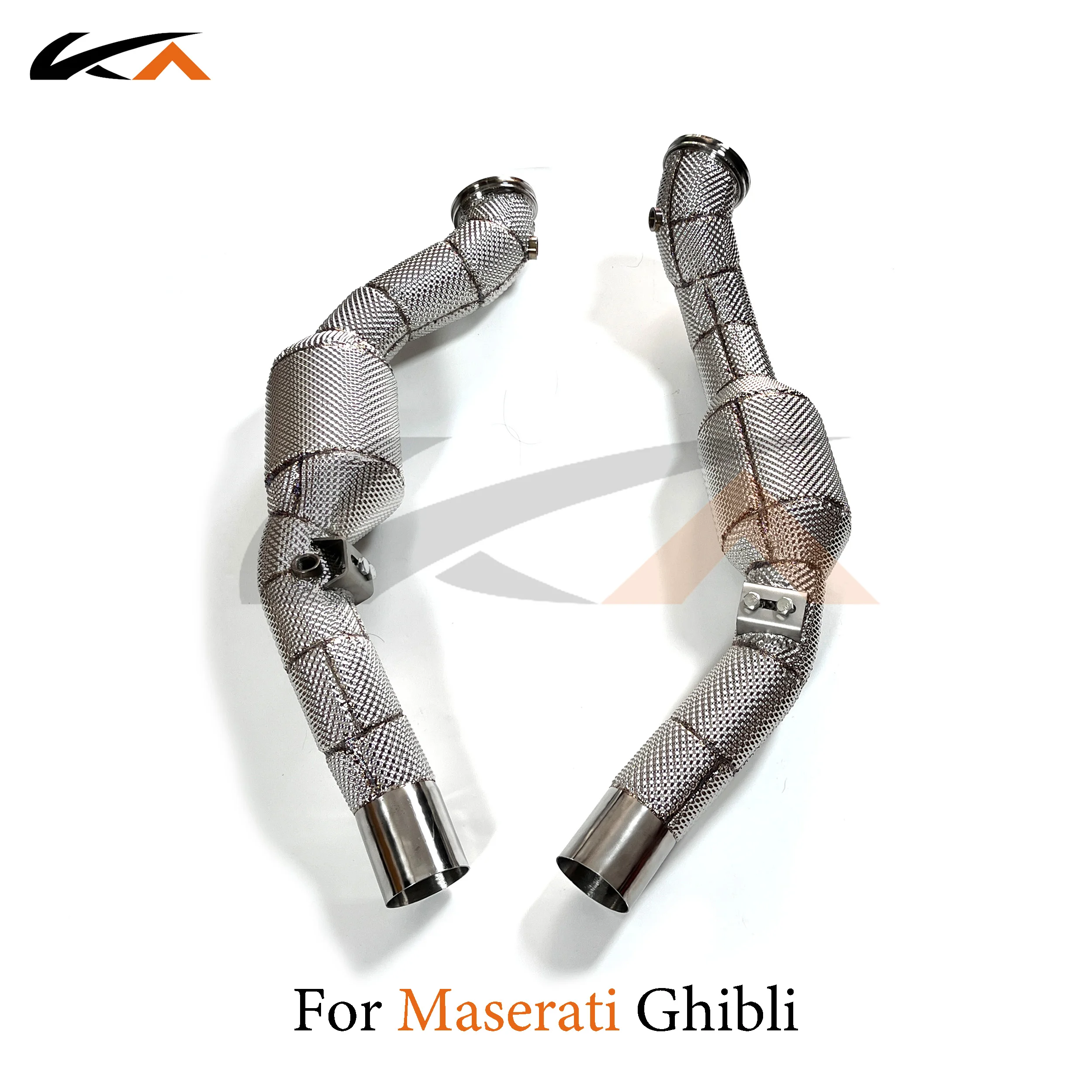 

KA Tuning downpipe exhaust for Maserati Ghibli 3.0 axle pipe performance parts heat shield catalysis