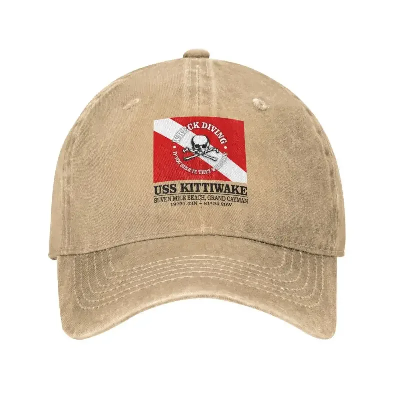 Classic Cotton USS Kittiwake Scuba Diving Baseball Cap Women Men Personalized Adjustable Unisex Diver Dive Flag Dad Hat Summer