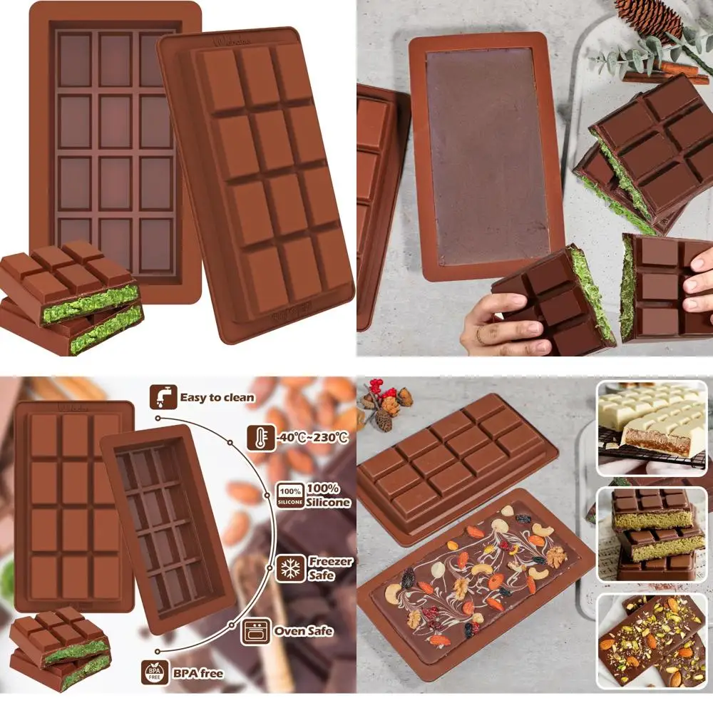 

1-дюймовая форма для глубоких шоколадных батончиков с 12 защелками, большая 2 упаковки силиконовых форм для шоколадных батончиков, большая форма для шоколадных батончиков в Дубае для вещей