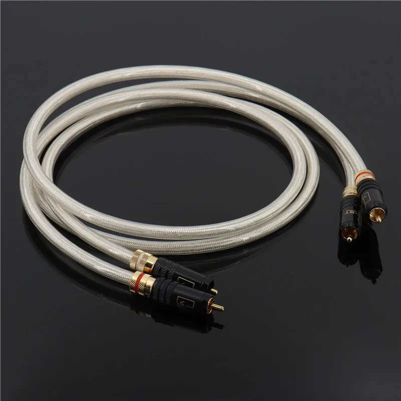 QED hifi audio cable 6N silver plated RCA 2to2 audio connection cable