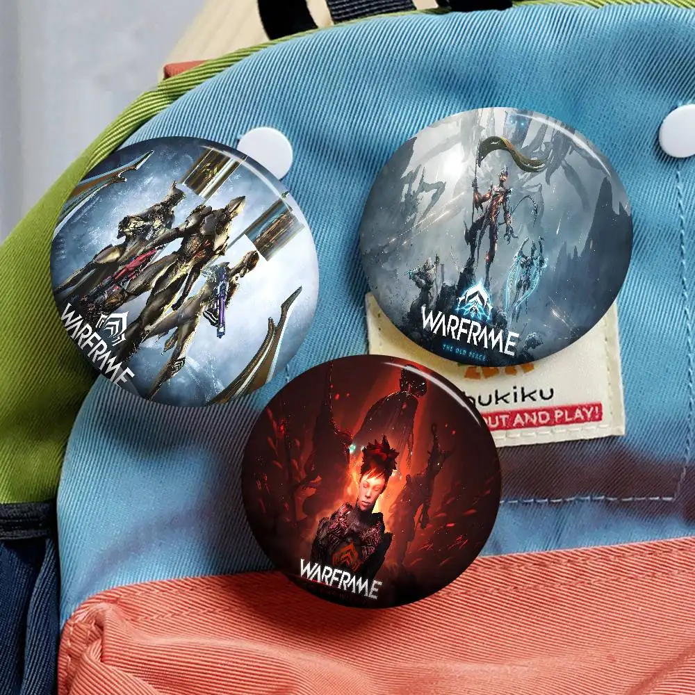 Warframes Gamer Tinplate Soft Button Pin Brooch Metal Badge Custom Jewelry Accessories Hat Bag Lapel