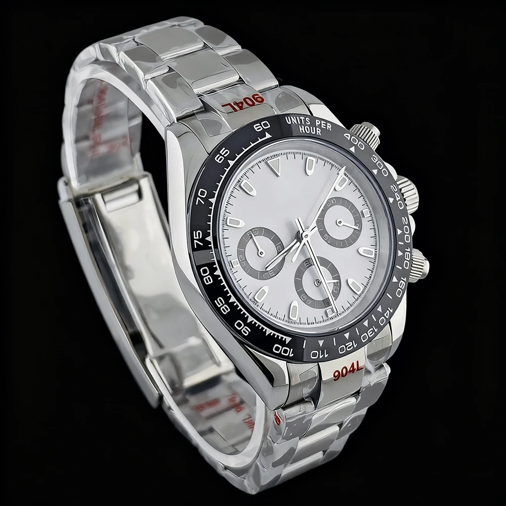 Reloj VK63 cronógrafo para hombre, reloj de acero inoxidable, reloj para hombre con logotipo personalizado, cristal de zafiro, reloj con movimiento VK63