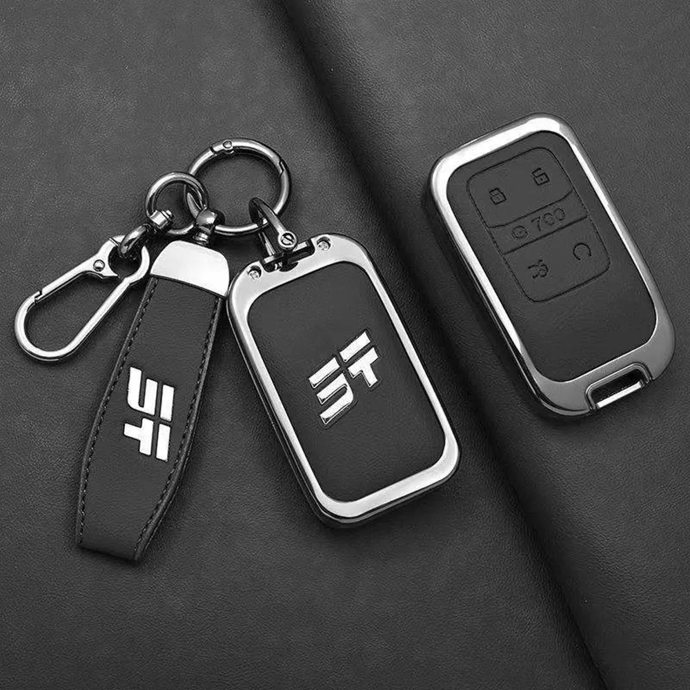 Suitable For Chery G700 2025 2026 Car Leather Key Fob Cover Remote Cover Case Shell Keychain Ring Holder Accessories