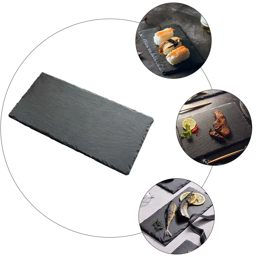 

2Pcs Insulated Sushi Display Plates Black Creative Multipurpose Reusable Serving Plates Heat-Resistant Food Dishes Dessert