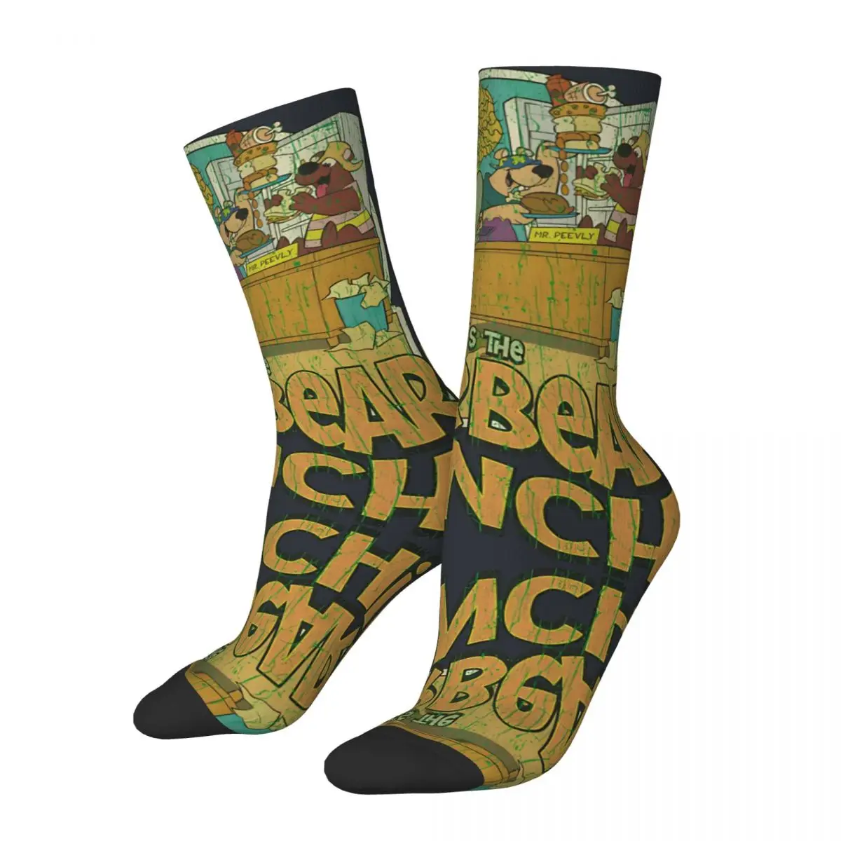 The Hair Bear Bunch Snacktime 1971 Sock for Men Hip Hop Harajuku The Hillbilly Bears Quality Pattern Crew Sock official-website