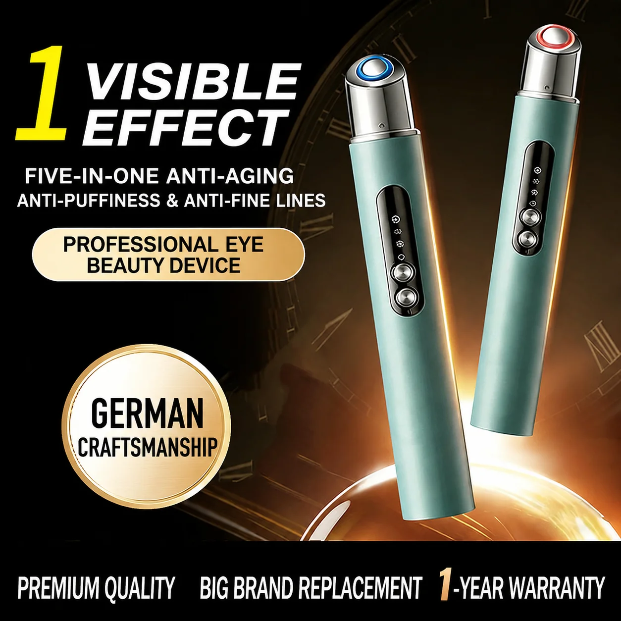 Eye massager, lifting and firming eye device, relieves puffiness, dark circles and eye fatigue, facial beauty massager for eyes
