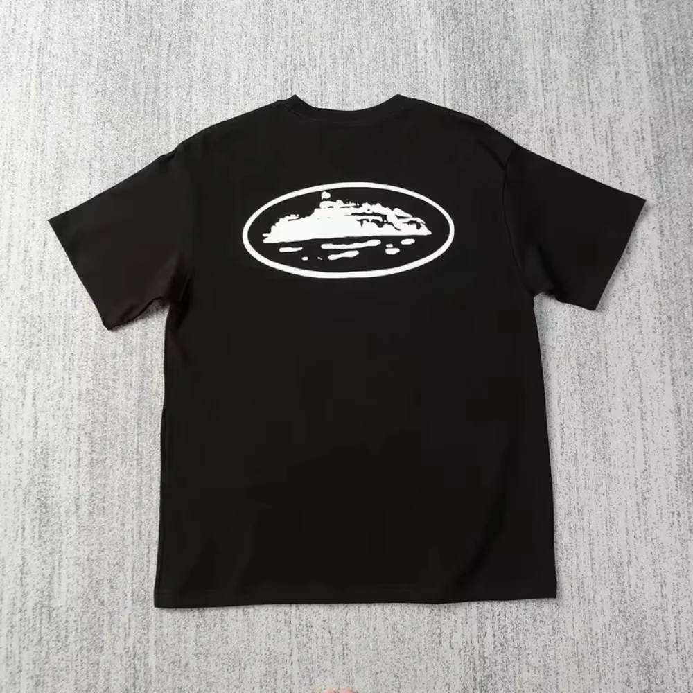 Camiseta de manga corta con estampado de barco pequeño, cuello redondo 100% algodón, transpirable, media manga, estilo Y2K, holgada, a la moda, novedad de verano 2026