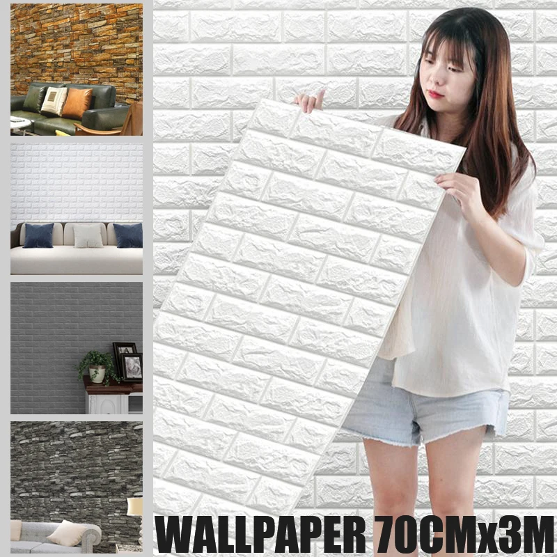 

70CM Easy DIY Peel and Stick Wall Stickers Sxp Foam Material Wallpaper for Living Room Bedroom European Style Home Decoration