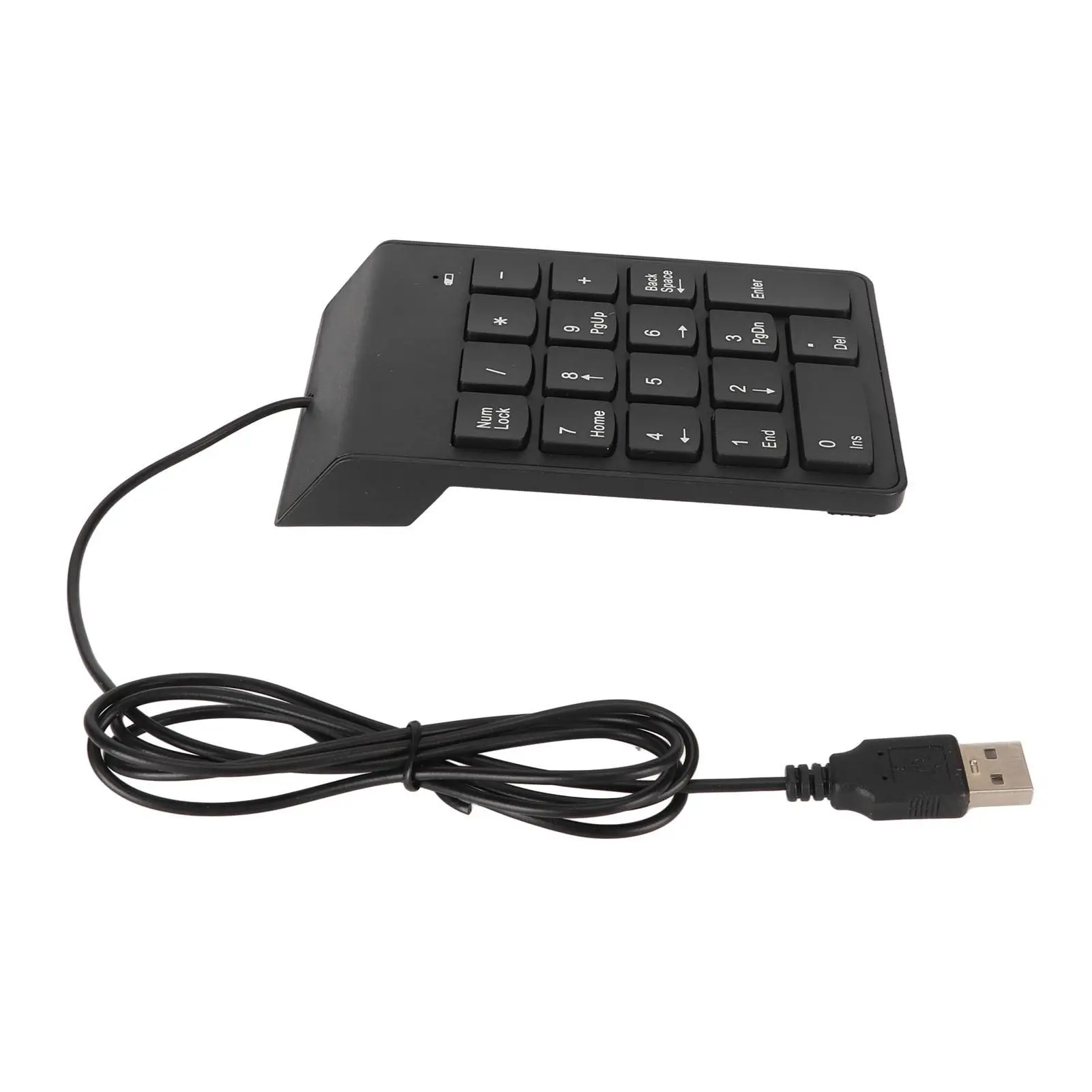 18-Key Wired USB Number Pad - Black Plug & Play Quiet Numeric Keypad for Office, Banking & Gaming