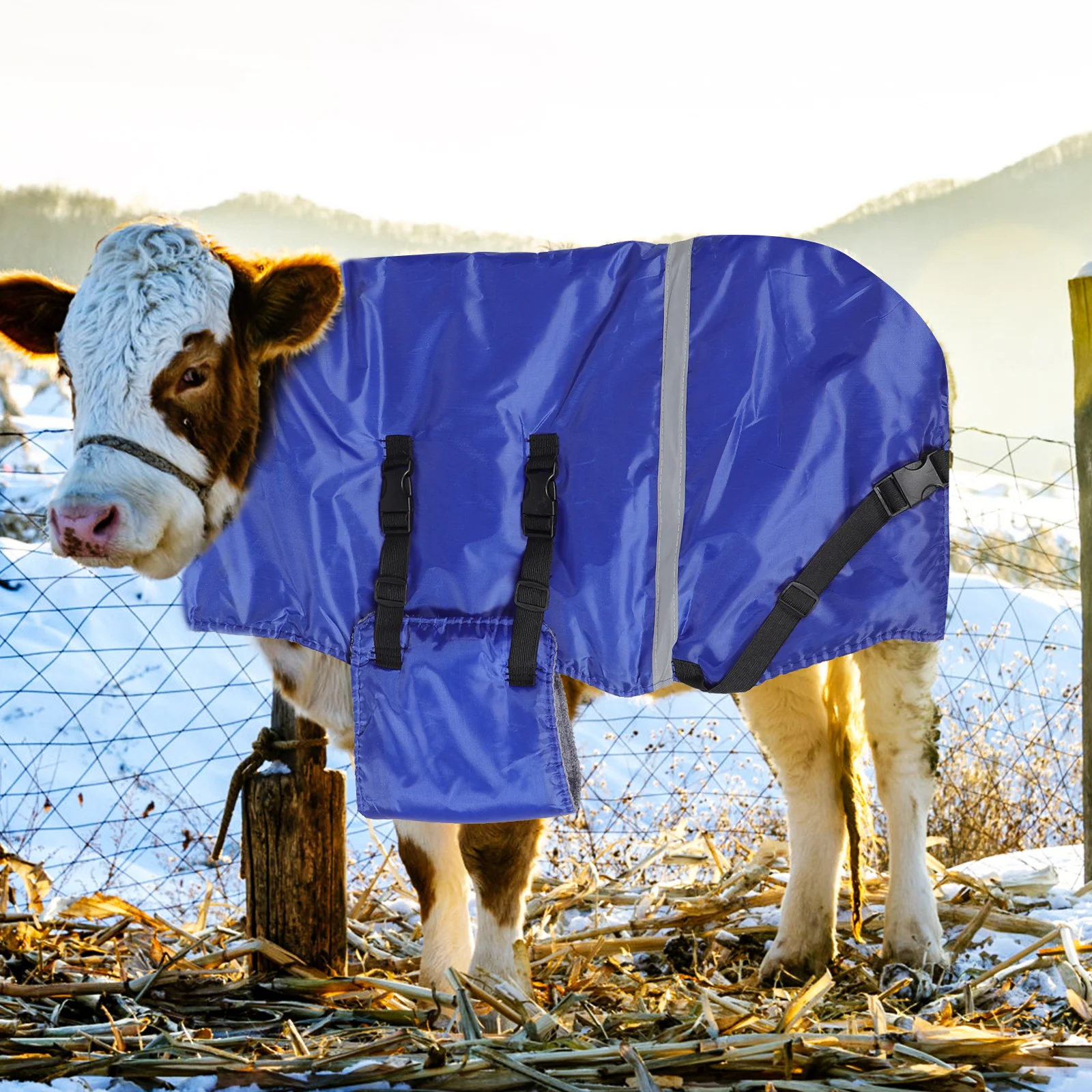 Cold Weather Vest Animal Pasture Supplies Blue Flannel Waterproof Coat