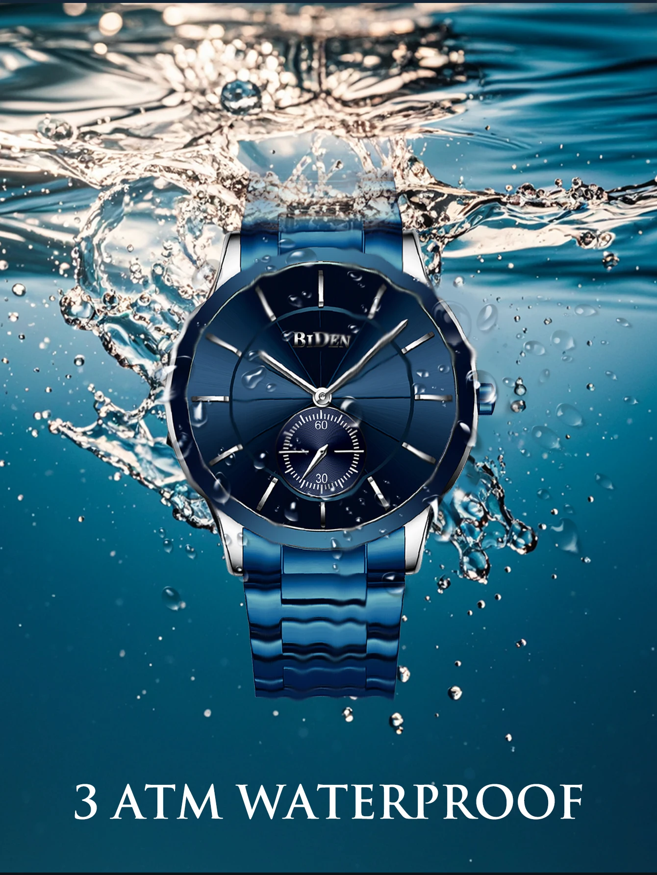 ساعة بيدن فاشن بسيطة للرجال بحزام فولاذي نحيف مقاومة للماء لساعات كوارتز الأعمال ساعة رجالية Reloj para hombre #4