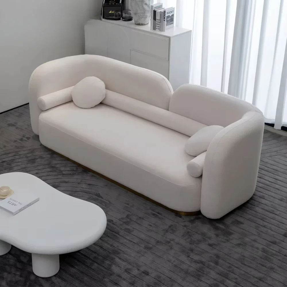 

*#V Nordic Modern High Quality White Corner Couch Luxury Living Room Boucle Curved Sofa for Home.r