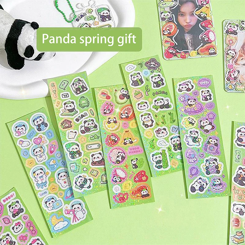 10PCS Cartoon Cute Capybara Gu Card Stickers Kawaii Animals Panda Handbook Stickers Creative DIY Decals For Notebook Stickers