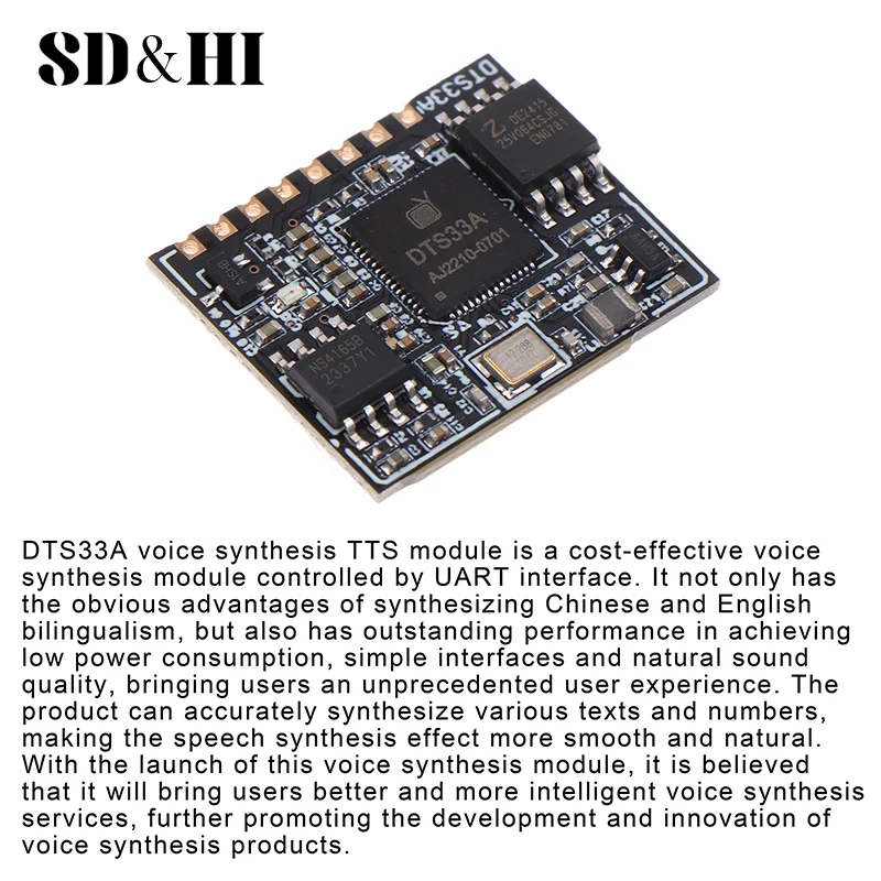DTS33A Speech Synthesis Module Convert Text To Speech TTS Module Providing Voice Broadcast Human Pronunciation