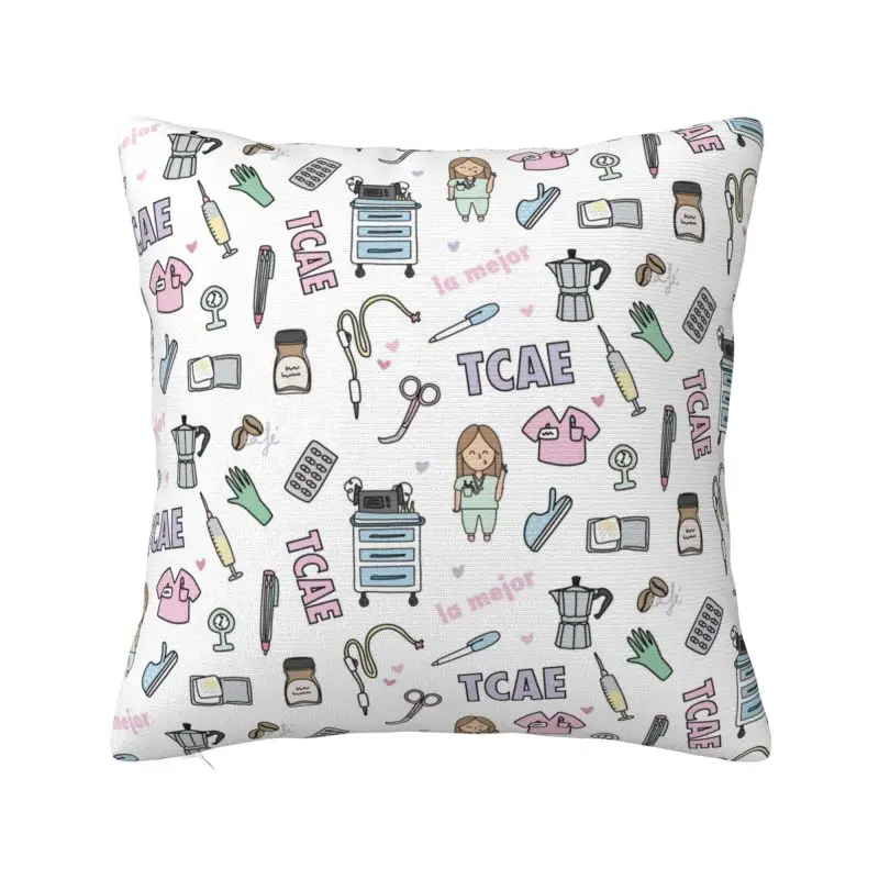 

Cartoon Doctor Nurse Enfermera En Apuros Throw Pillow Case 40*40cm for Sofa Cushion Cover Soft Polyester Pillowcase