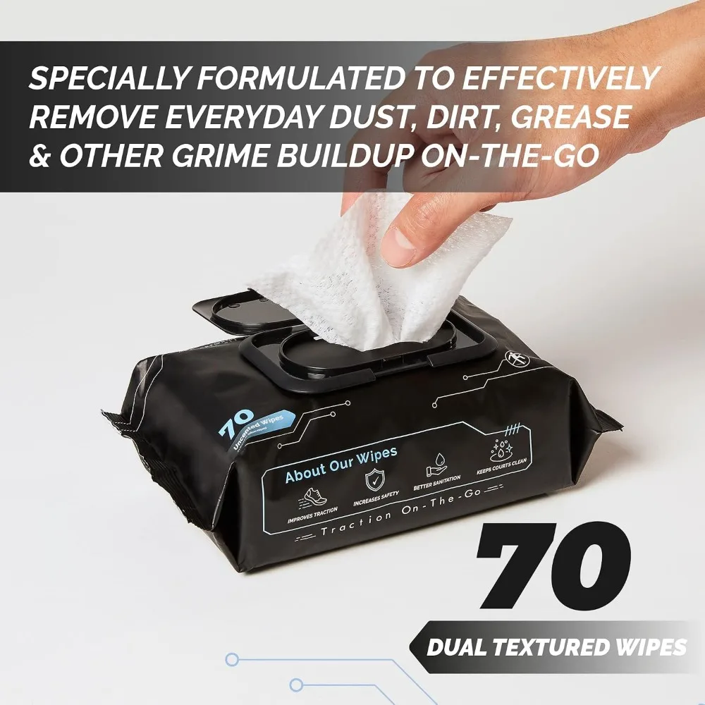 70 Sneaker Wipes for Basketball & Athletic Shoes - Multipurpose Cleaner Alternative to Grip Spray