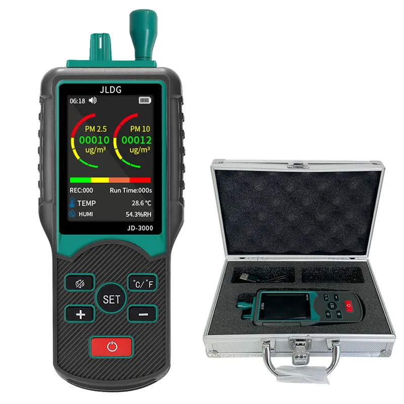 JD3000 Multifunctional Gas Detector Dust Particle Detector Handheld PM2.5 PM 10 Air Quality Detector Temperature Humidity Meter