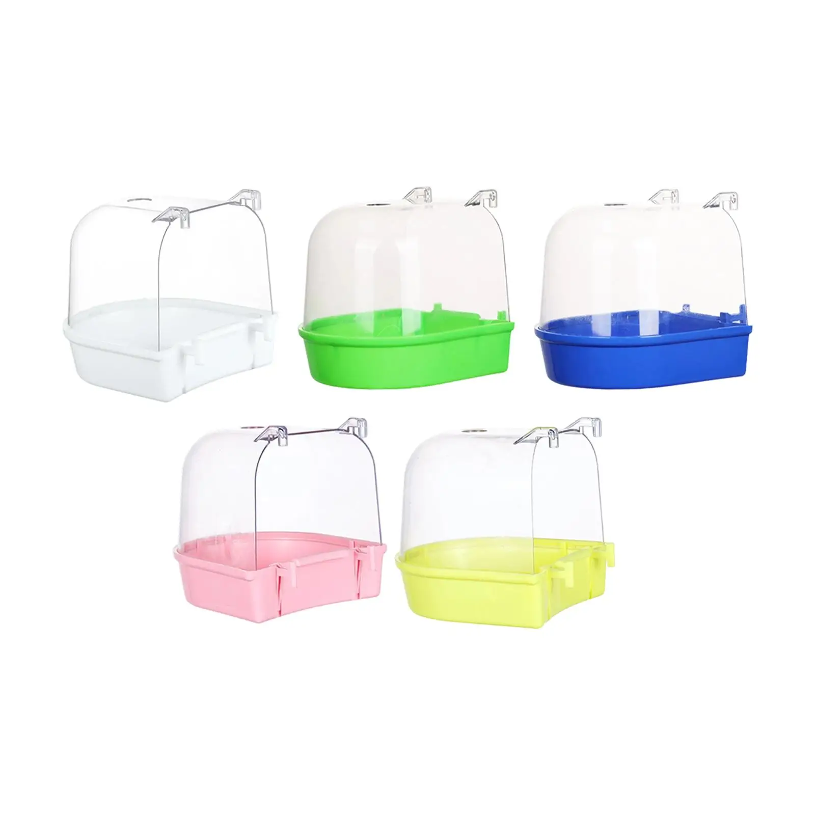 Pet Bird Bath Box Playground Easy to Install 13cm Parrot Hanging Bathtub Parrot Water Shower Bowl for Indoor Cockatiel