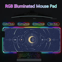 Moon Star RGB Podkładka pod mysz z podświetleniem LED Duża podkładka pod mysz Gamer Urocza podkładka na biurko Kawaii XXL Akcesoria do gier Klawiatura Różowe dywany