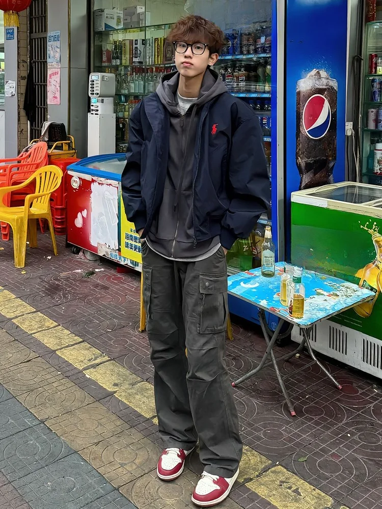 

Американские рабочие брюки в стиле ретро, мужские брюки CleanFit для лесозаготовок, длинные брюки с прямыми штанинами, повседневная одежда