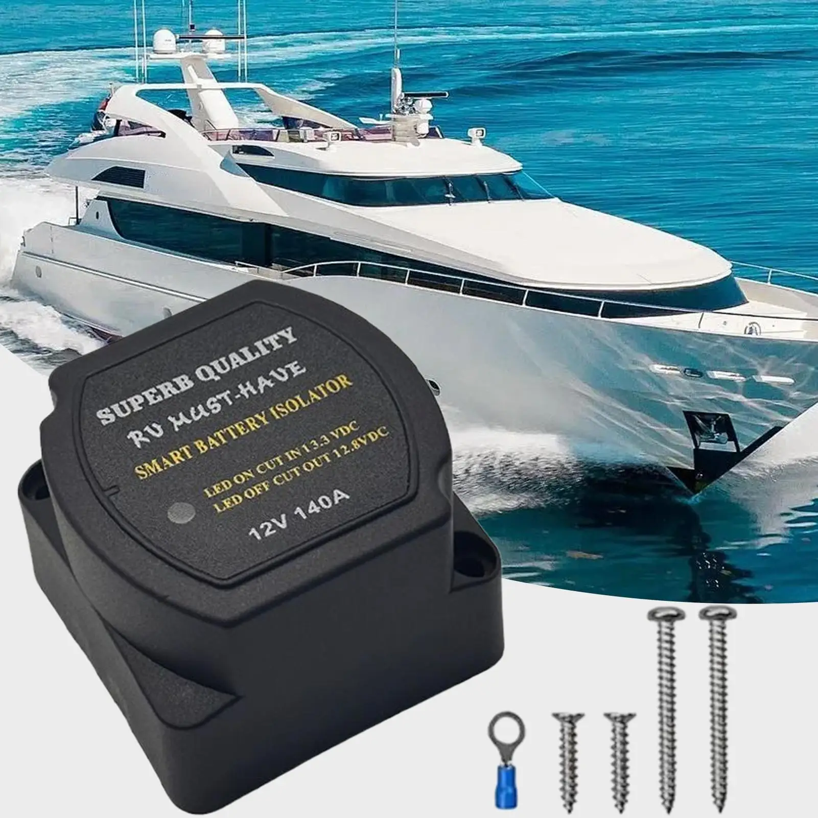 

12V Smart Battery Isolator, Battery Protection Stabilizer for Car ATV Trailer Marine Yacht, Safety Power Preventer