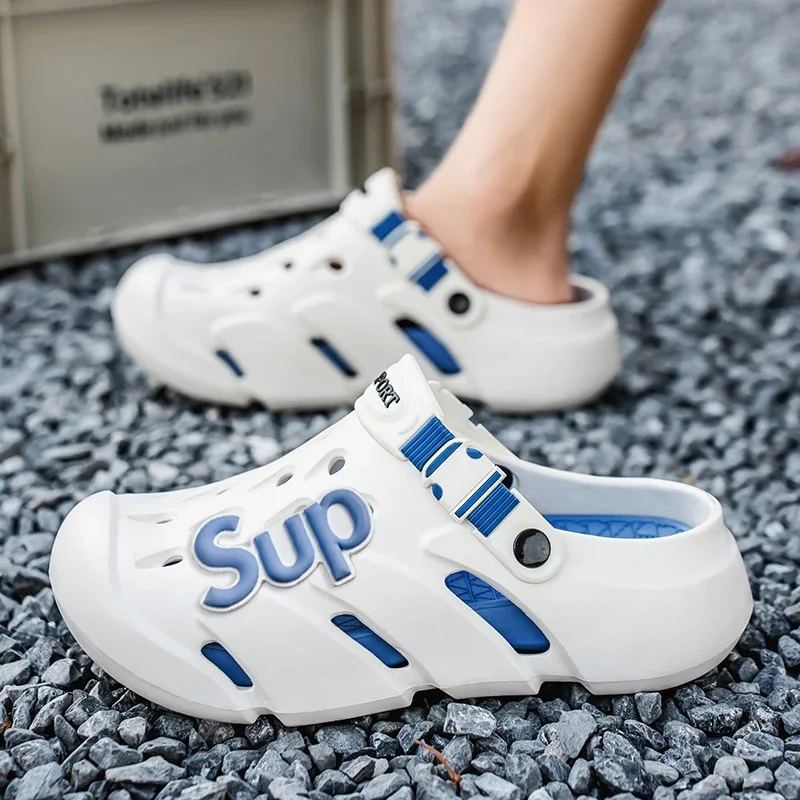 

Men 2025 New Fashion Slippers for Men Ultra Soft Casual Beach Shoes Solid Color Garden Shoes Mens Sandals Thick Bottom EVA Clogs
