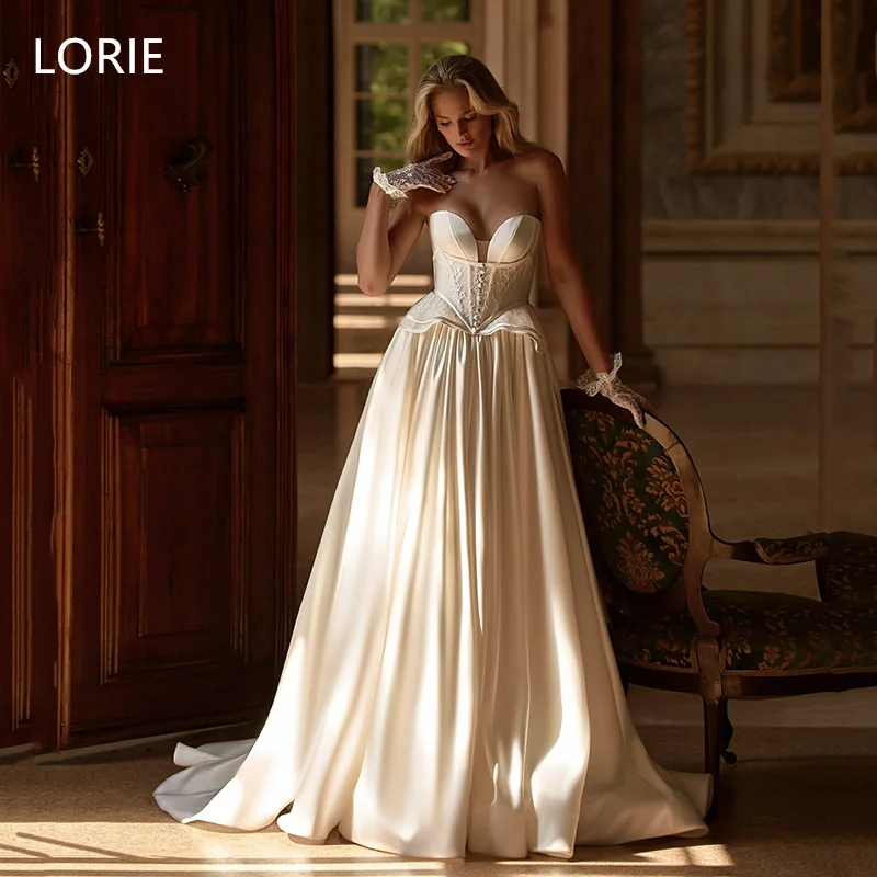 

LORIE Sexy A-line Lace With Button Wedding Dresses V-Neck Sleeveless Bridal Gown Backless Wedding Gowns Customized 2025