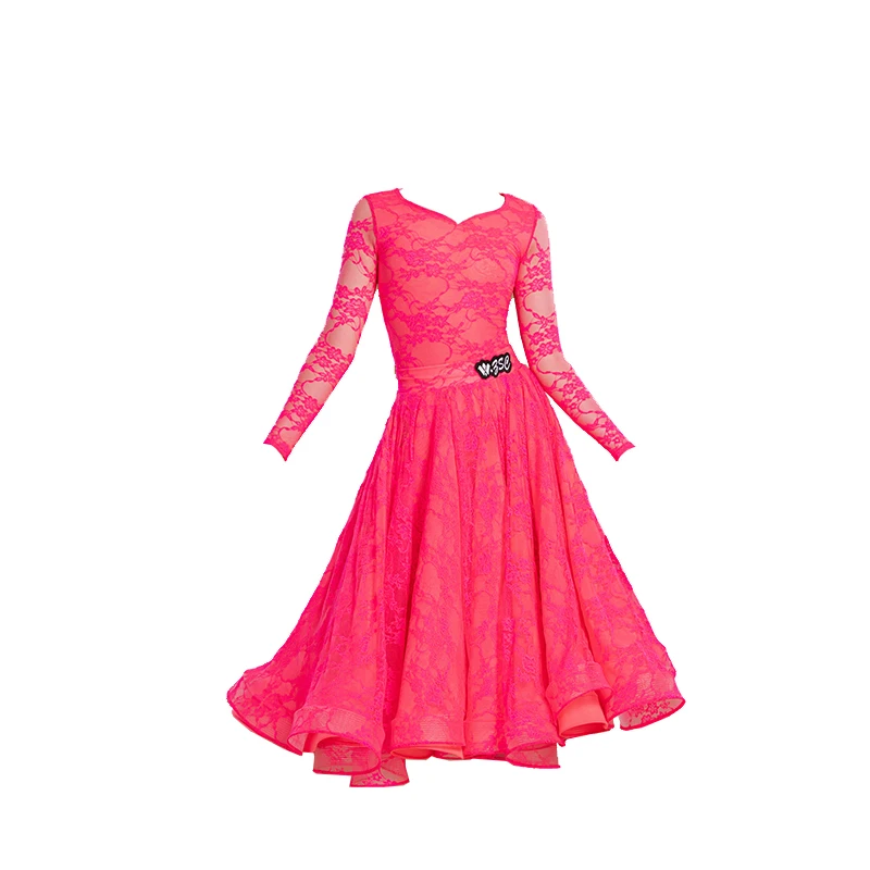 

Waltz New style modern dance costume new 2-piece set double-layer large swing skirt for ballroom dance training half skirt