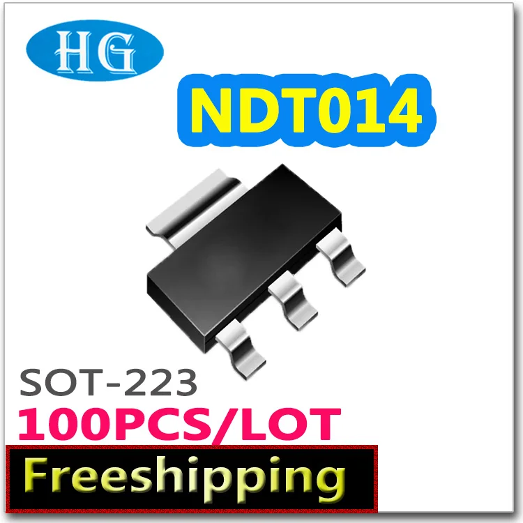 smd NDT014 100pcs 1000PCS 60V 2.7A sot223 N-channel pdf inside mosfet  electronic  electronic components quality