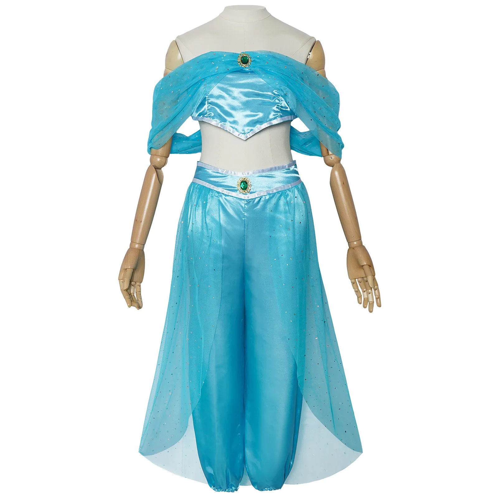 Aladdin Princess Jasmine Cosplay Dress, Princess Jasmine Costume, Halloween Party Stage Performance Outfi