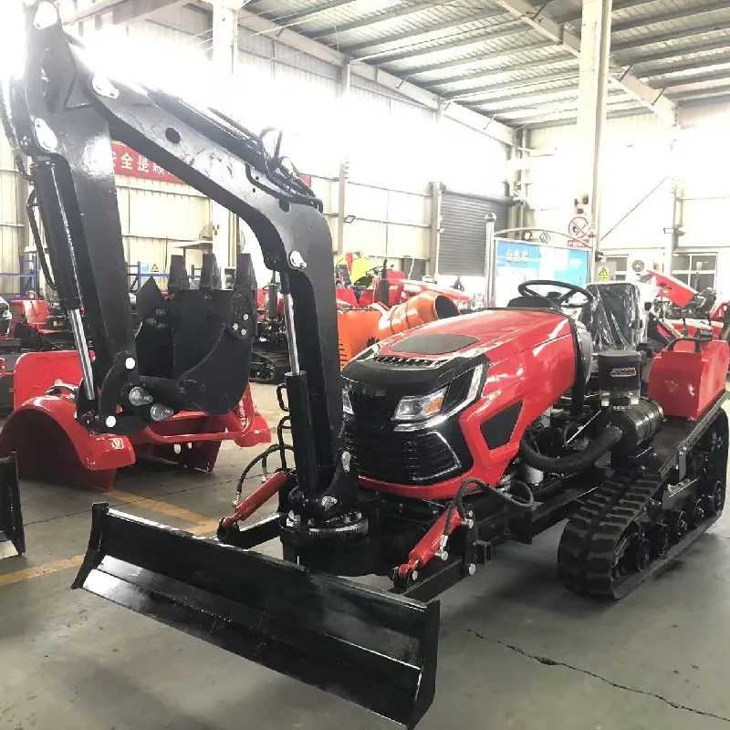 25HP Rotary Cultivator Multifunctional Tracked Automatic Rotary Tiller Crawler Tractor