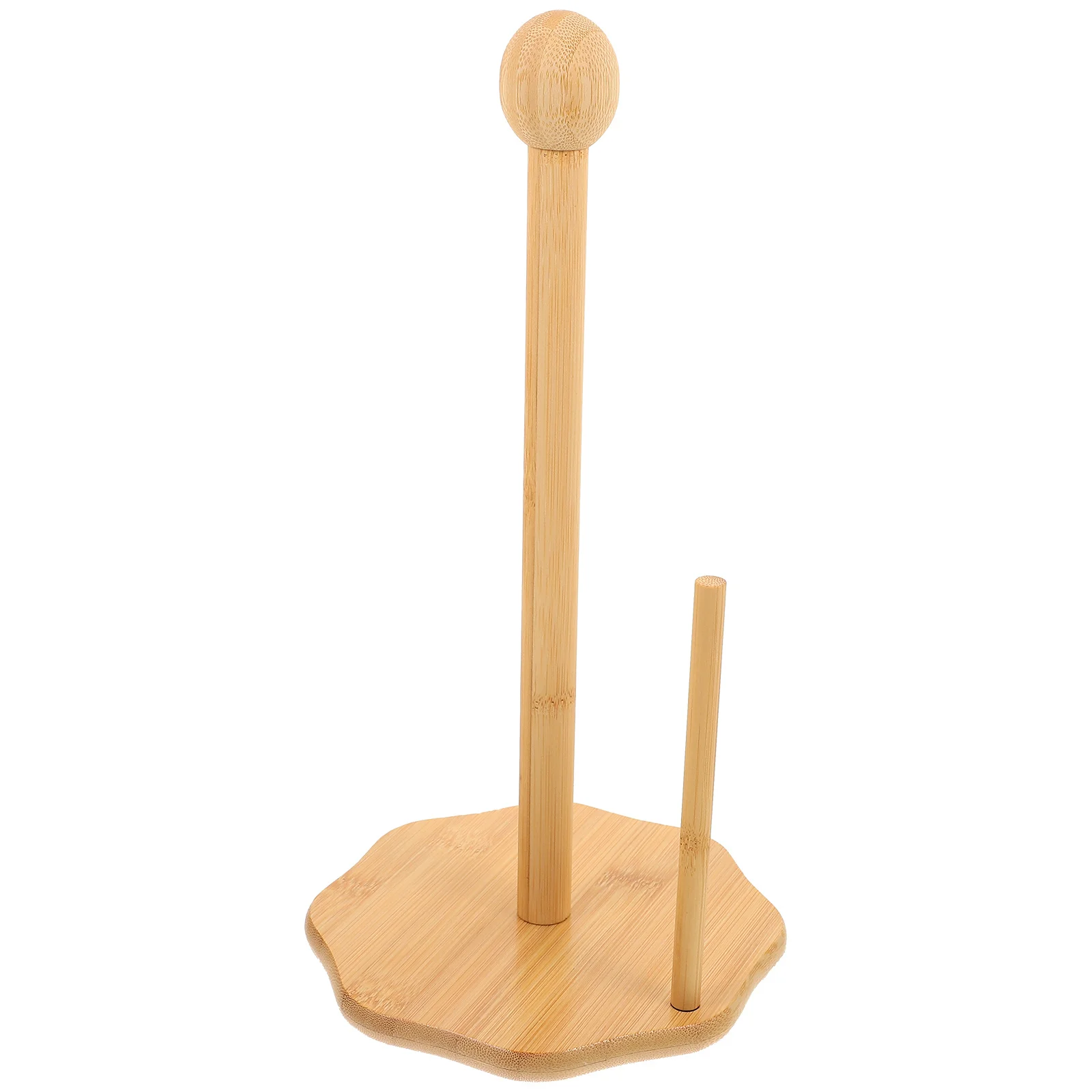 

Wooden Paper Towel Holder Countertop Kitchen Roll Stand Simple Design Sturdy Base Versatile Use Home Restaurant