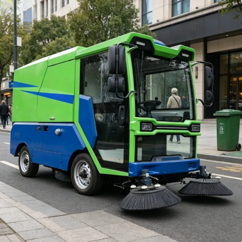 Electric Road Sweeper Wear Resistant Site Sweeping Rig For Cement Plant Road Cement Dust Stone Garbage Sweeping Works