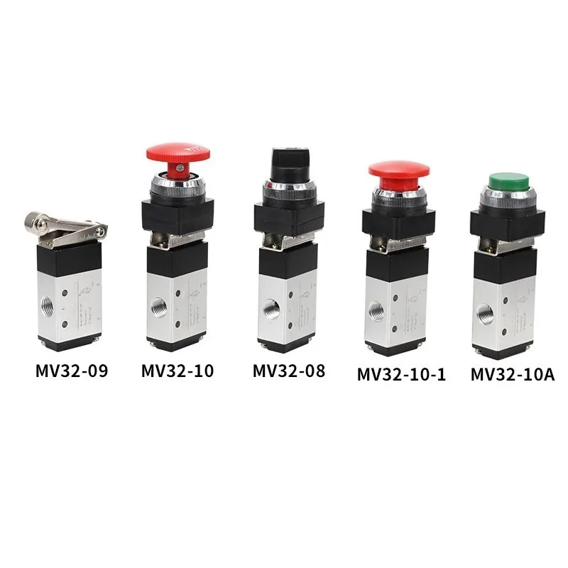 Manual Control for Pneumatic Mechanical 2/3-Way MV-08 09 10A Valves and 2/5-Way Cylinder Switching Valves