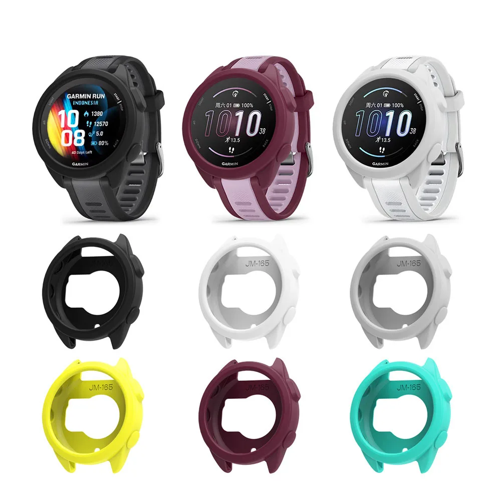 حافظة حماية للساعة لساعة Garmin Forerunner 165 الذكية من السيليكون الناعم وغطاء حماية للشاشة