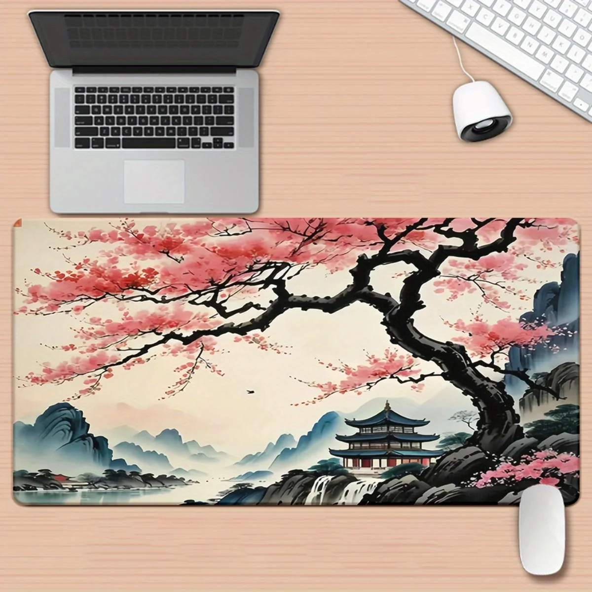 

Коврик для мыши XXL с изображением вишневого цветения, 1 шт., HD-печать, нескользящий игровой коврик для ПК и офиса